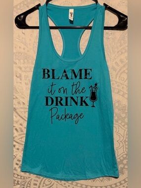 🍹Next Level Ideal T "Blame It On The Drink Package" Cruise Tank Top | Small 🥂